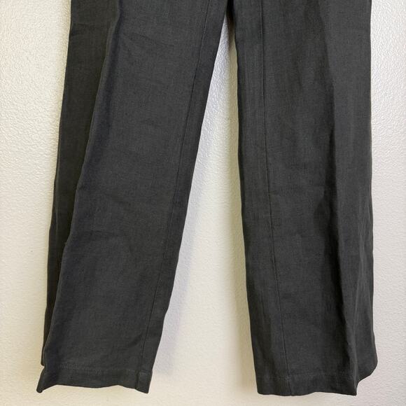 Eileen Fisher Linen Pants Womens 4 Gray Wide Pleated Career Trousers 32" - Picture 8 of 10